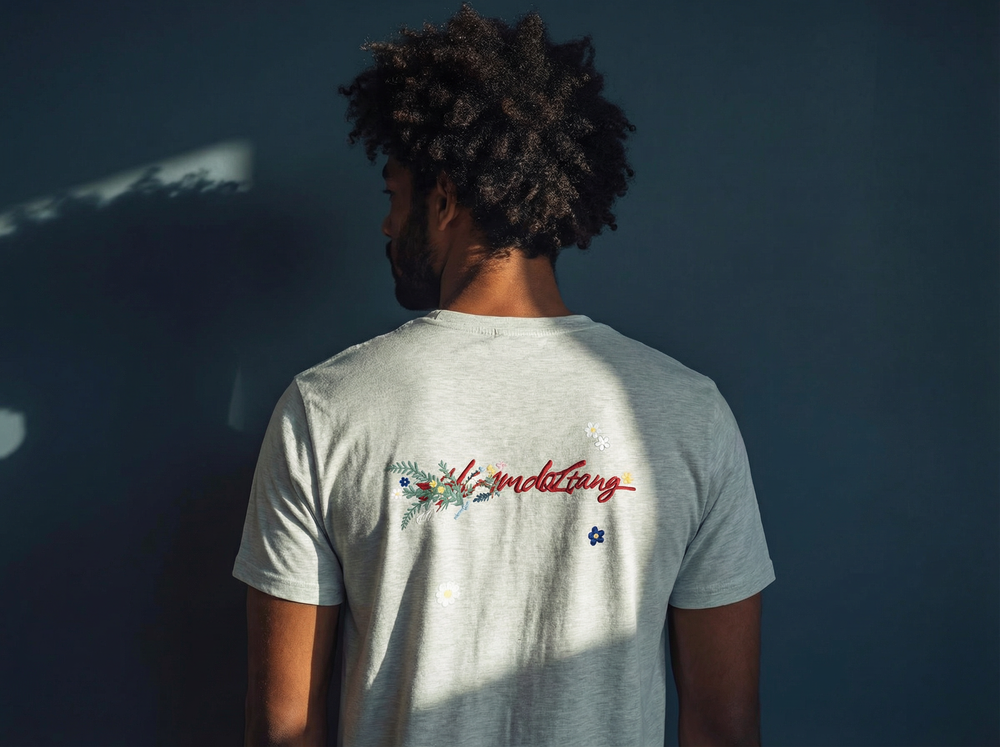 Grey Floral Tee (Ash Grey)